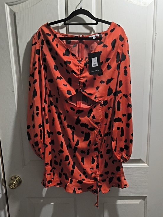 Fashion Nova Dresses & Skirts - Fashion Nova Orange and Black Cutout Satin Mini Dress